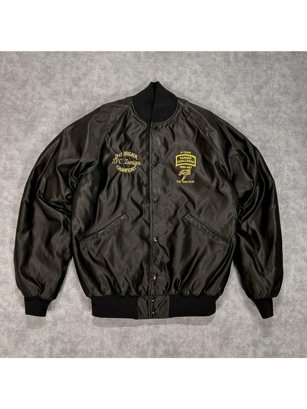 VTG 1991 Butwin ROTC Mountain Rangers Ranger Challenge Military satin jacket Med